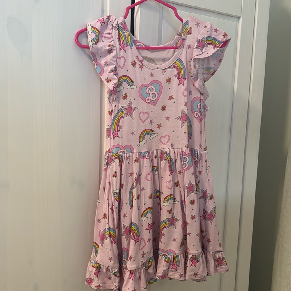 Posh Peanut Barbie Short Sleeve Ruffled Twirl Dress 3T/4T